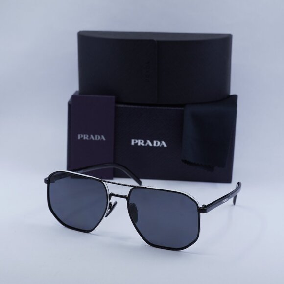 Final Price! Prada PR59YS 1AB5Z1 Black/Dark Grey Polarized Sunglasses